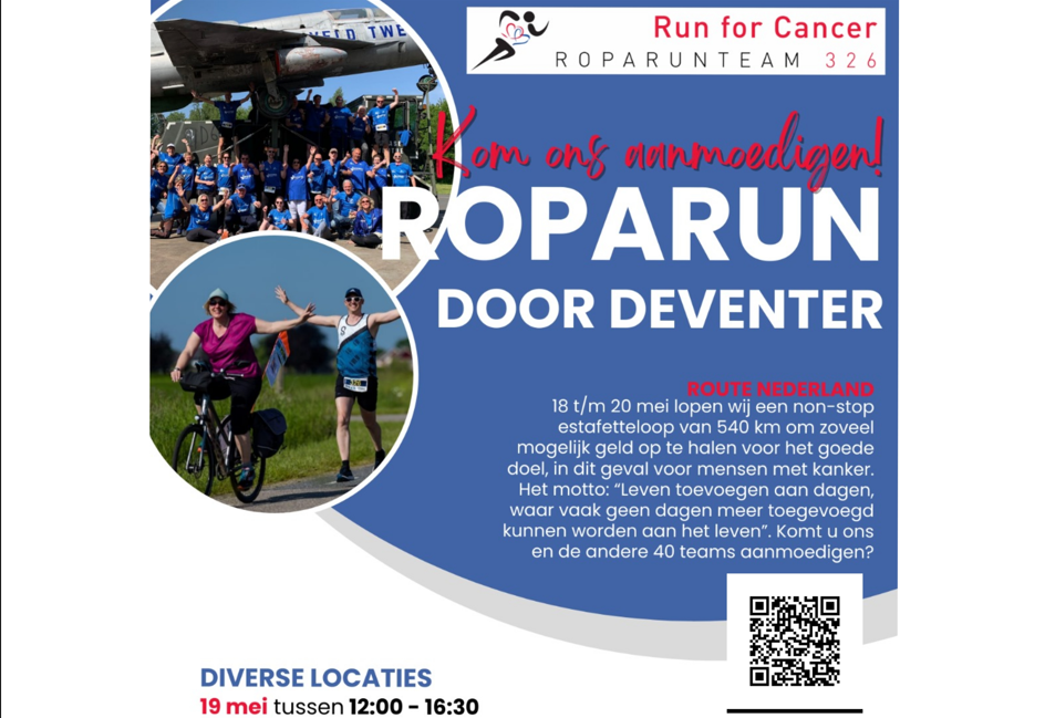 Roparunners lopen dwars door Deventer