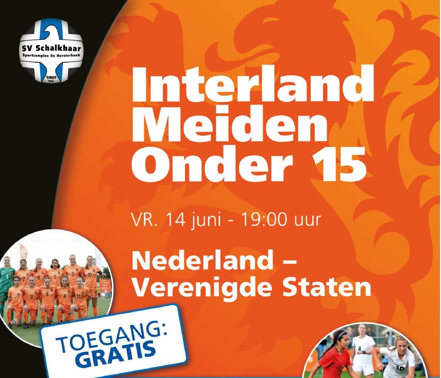 Oefeninterland Nederland MO15 tegen de Verenigde Staten